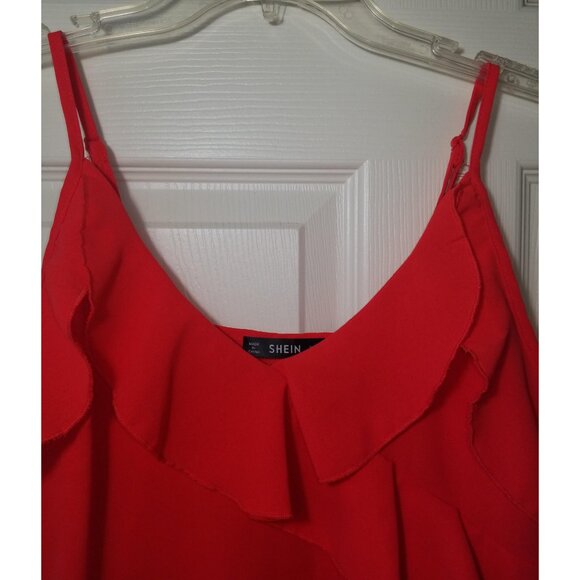 Camisole Shein top adjustable straps size Medium Ruffled Camisole Top - Picture 2 of 7